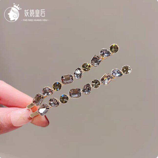 复古水钻百搭气质一字夹时尚侧边碎发刘海对夹高级感发夹发卡头饰