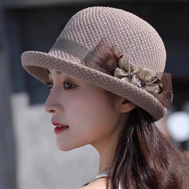 时尚英伦花朵礼帽女夏季遮阳防晒
