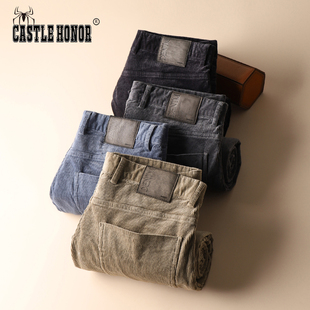 子男秋冬季 直筒商务牛仔版 厚款 修身 型 2025新款 意大利进口灯芯绒裤