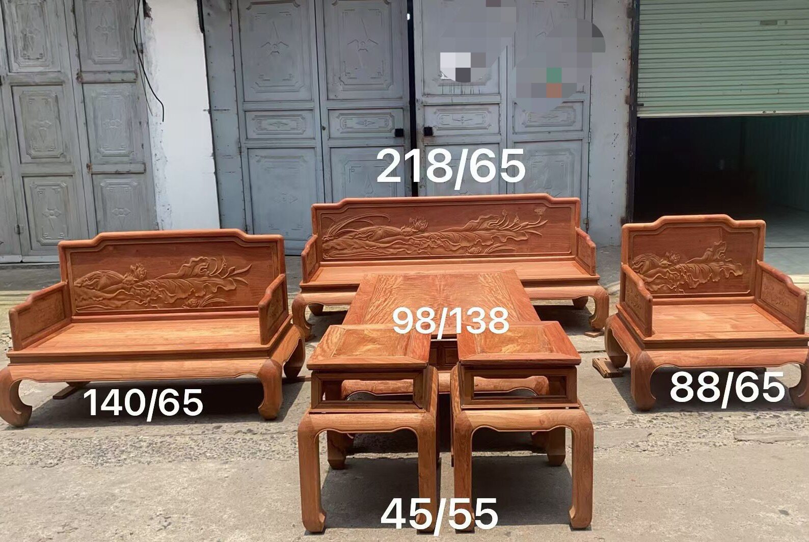 缅甸花梨沙发六件套红木大果紫檀