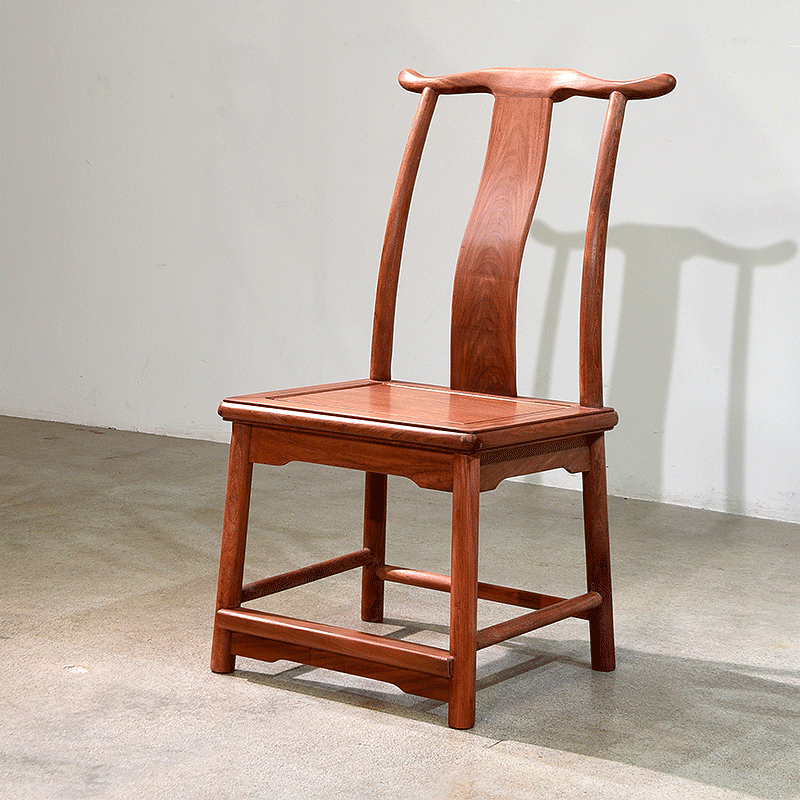 缅甸花梨木小官帽椅红木实木榫卯烘干靠背椅大果紫檀儿童换鞋凳子