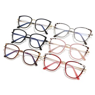 猫眼式眼镜框新款变色防蓝光眼镜潮流平光镜撞色大框上扬猫眼镜框