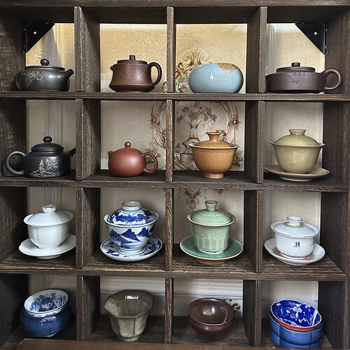 实木博古架茶壶茶具壁挂置物架子