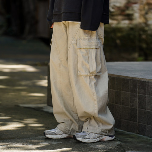 工装裤直筒长裤男日系休闲裤