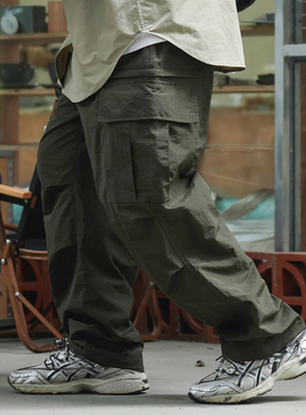 RPOPCELL秋冬新款日系Cityboy复古口袋工装休闲裤双褶直筒长裤男
