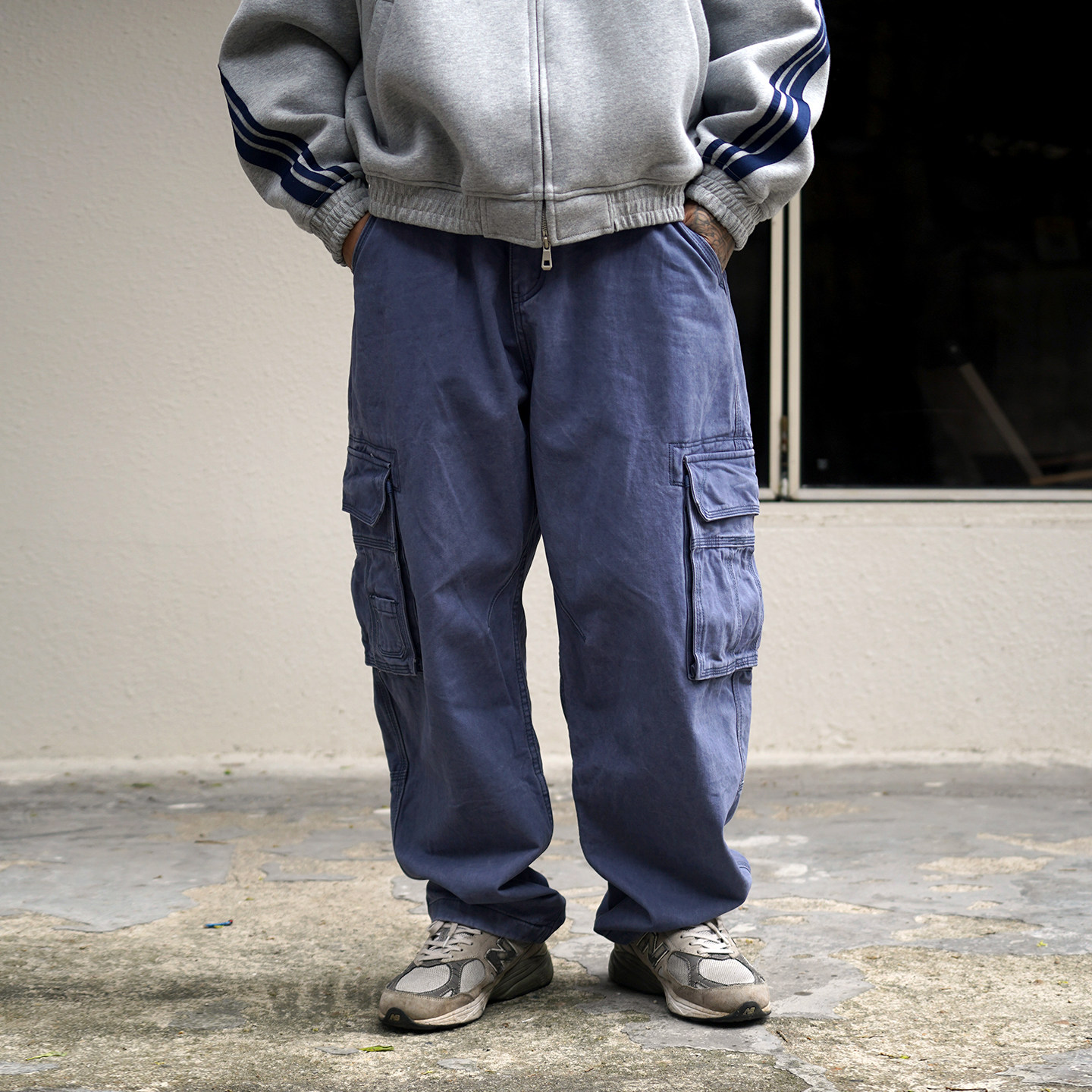 日系复古重工水洗工装裤