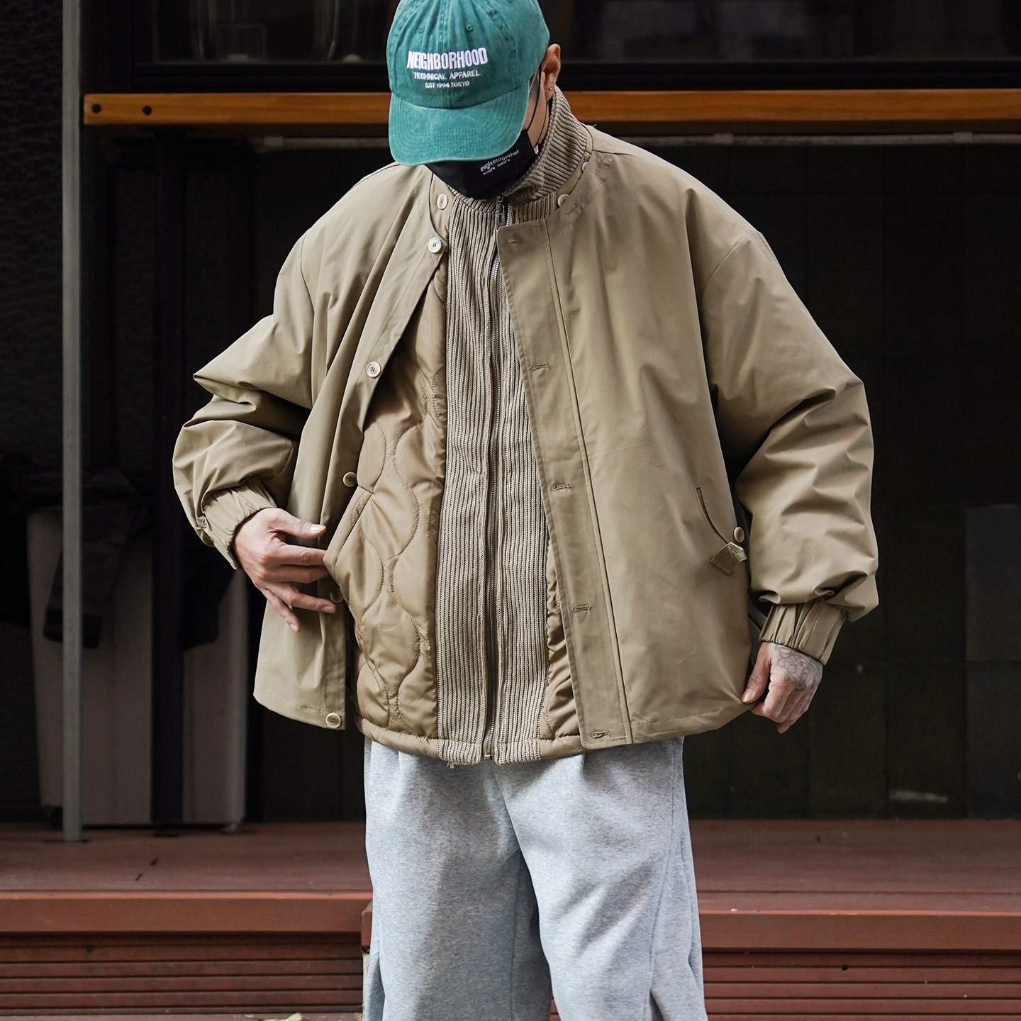 日系复古三合一加厚保暖棉服男