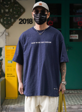 PROPCELL夏季新款立体印花竹节棉日系复古简约Cityboy宽松短袖T恤