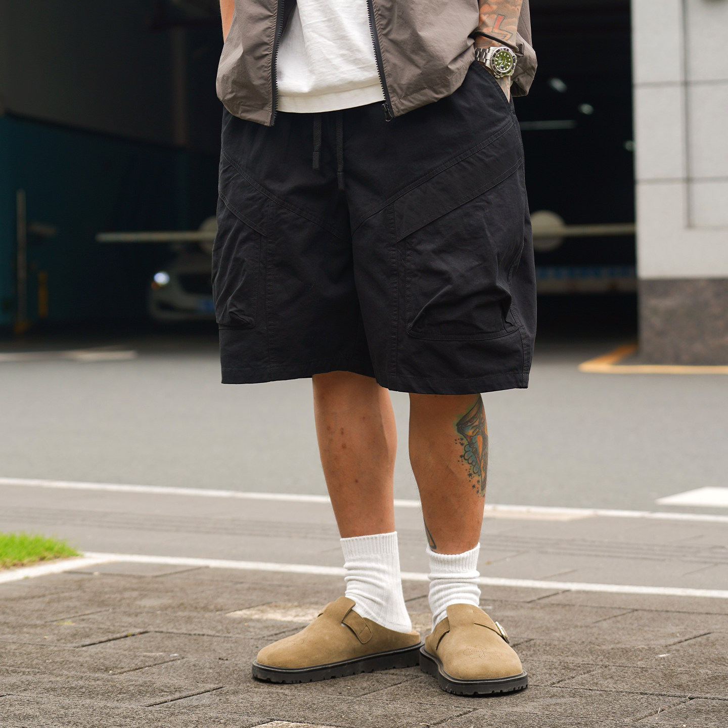 工装短裤男夏季宽松直筒五分裤