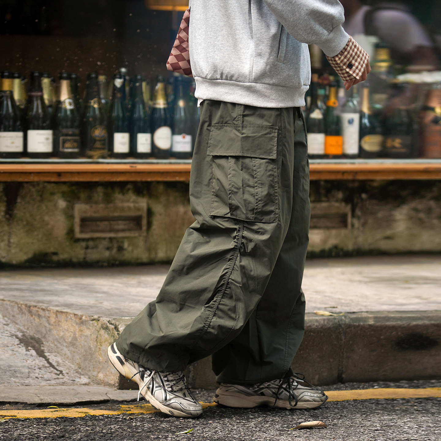 日系复古机能风工装口袋长裤