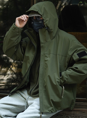 PROPCELL杜邦特氟龙防风防水三合一连帽冲锋衣日系夹克加厚外套男