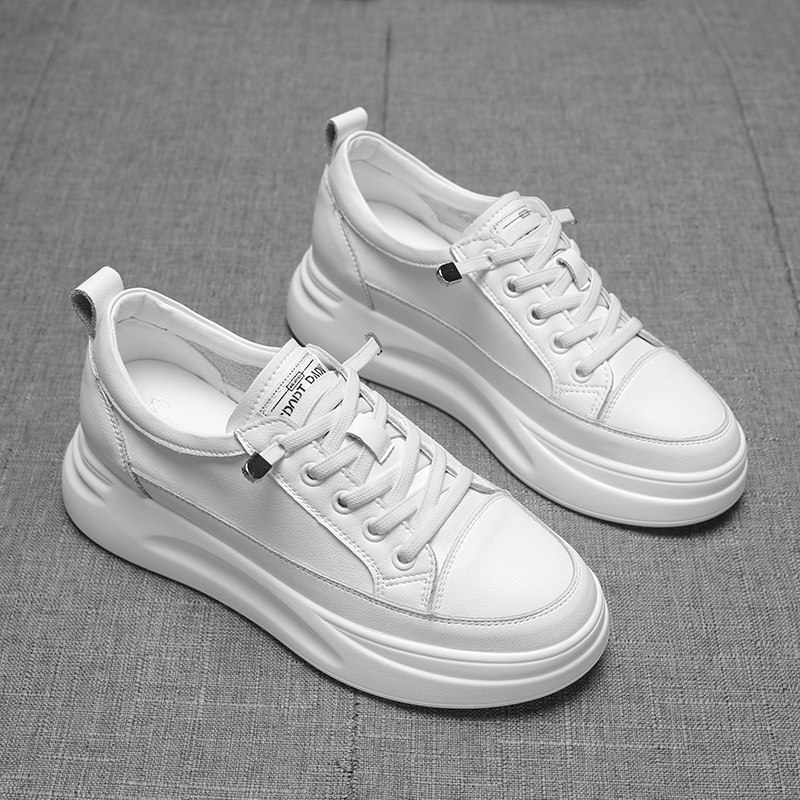 内增高女鞋小白鞋女2025新款爆款百搭真皮厚底8CM小个子不累脚620