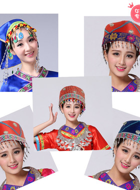 新款土家族少数舞蹈儿童头饰帽子