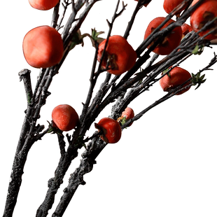加长1米7仿真柿子柿柿如意仿真花果枝装饰摆件假花道具果实