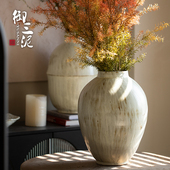 白色陶瓷花瓶侘寂ins风插花器简约插花瓶干花瓶客厅轻奢装 饰摆件