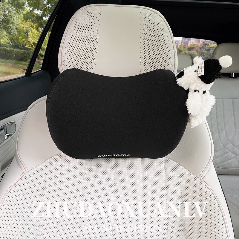 可爱潦草狗车载头枕记忆棉车内颈枕车内座椅靠枕汽车头枕四季通用