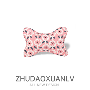 花朵汽车头枕创意车载腰靠车头枕腰靠套装车座椅护颈枕头四季通用