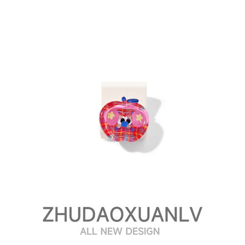 可爱苹果纽扣汽车手套箱创意挂钩