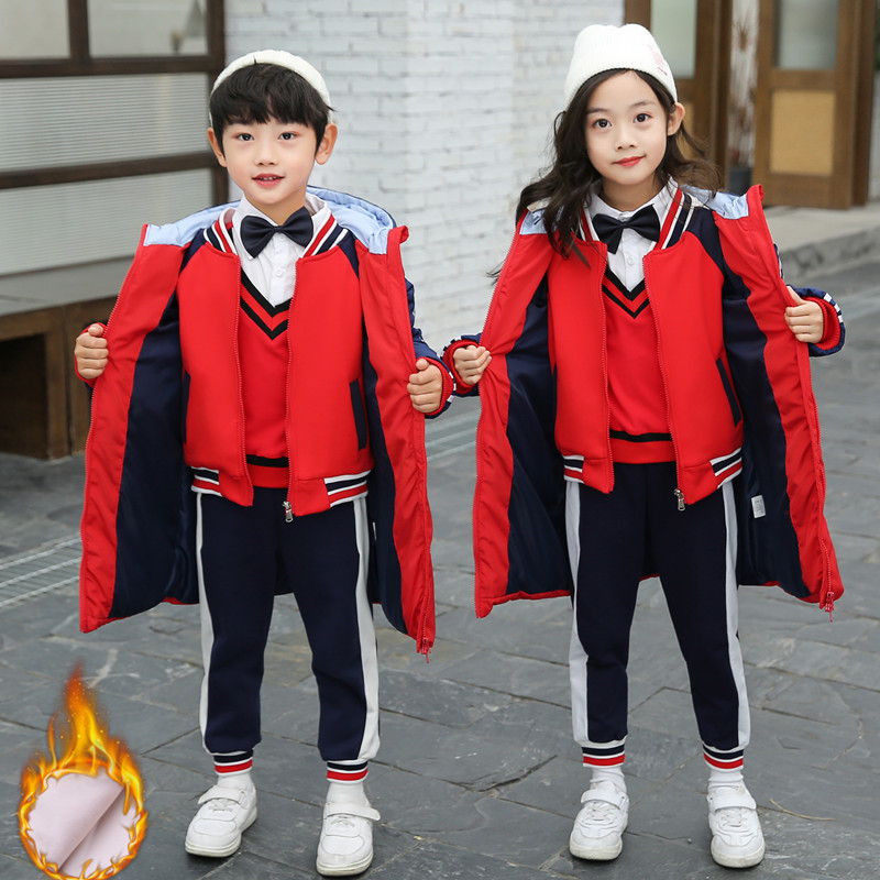 幼儿园园服秋冬三件套小学生加绒加厚班服运动会服装儿童校服定制