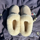 便鞋 毛毛雪地靴女外穿羊皮毛一体包头拖雪松糕一脚蹬懒人棉鞋 冬季