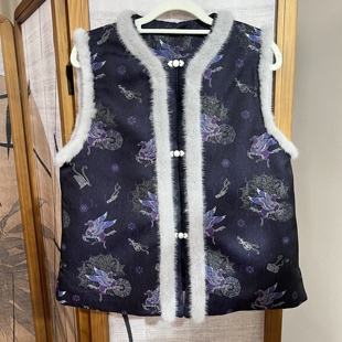 上久楷宋锦以梦为马棉马甲新中式国风日常百搭手工缝制带钢印