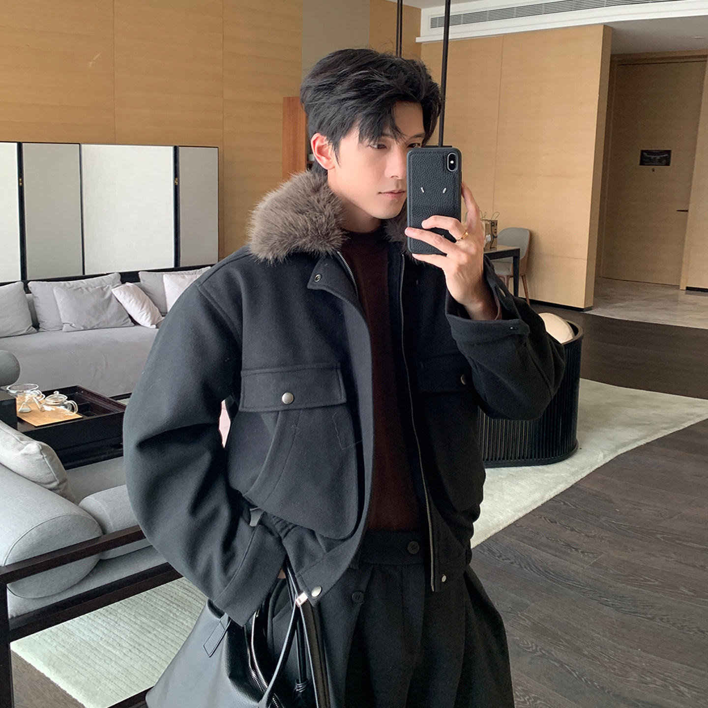 Hualun座山雕夹克棉服男款加厚上衣男生冬装外套男生保暖毛领棉衣,男装,棉衣,淘宝优惠券,粉丝福利购,淘宝优惠卷