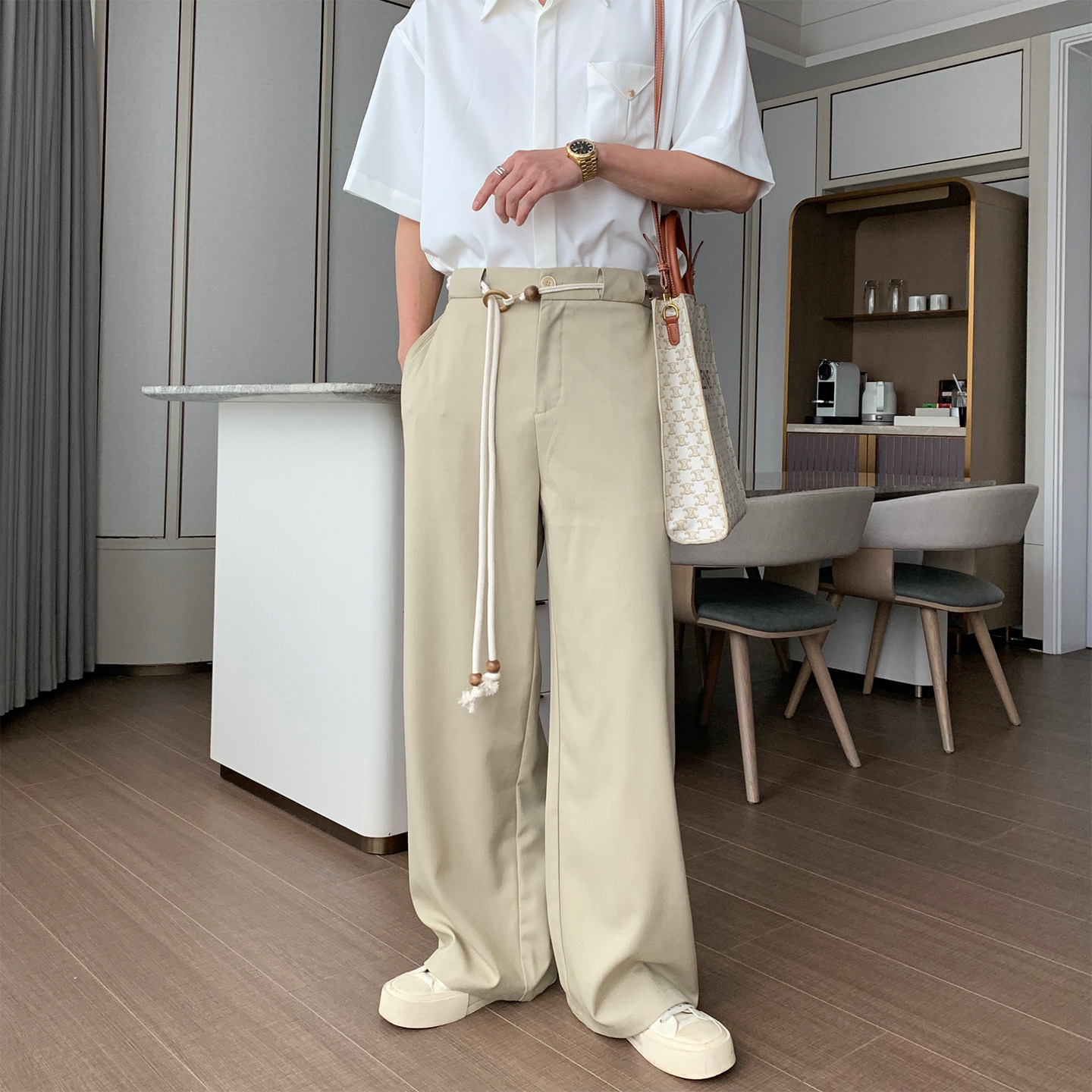 Hualun夏季抗皱休闲裤男款图片
