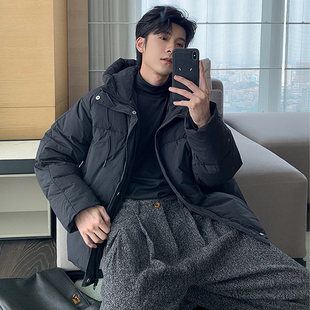 Hualun连帽情侣羽绒服男款冬季加厚衣服男装外套男老钱风保暖上衣