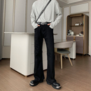 修身 子百搭长裤 微喇牛仔裤 高街痞帅黑色裤 男vibe美式 Hualun秋冬款