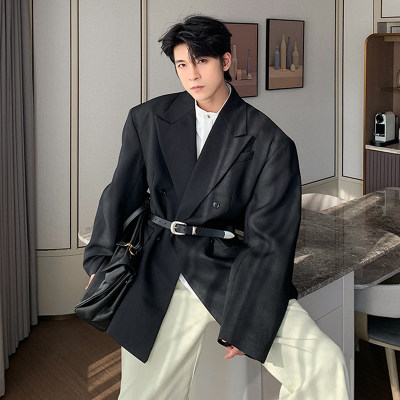 Hualun高级感痞帅双排扣西装男