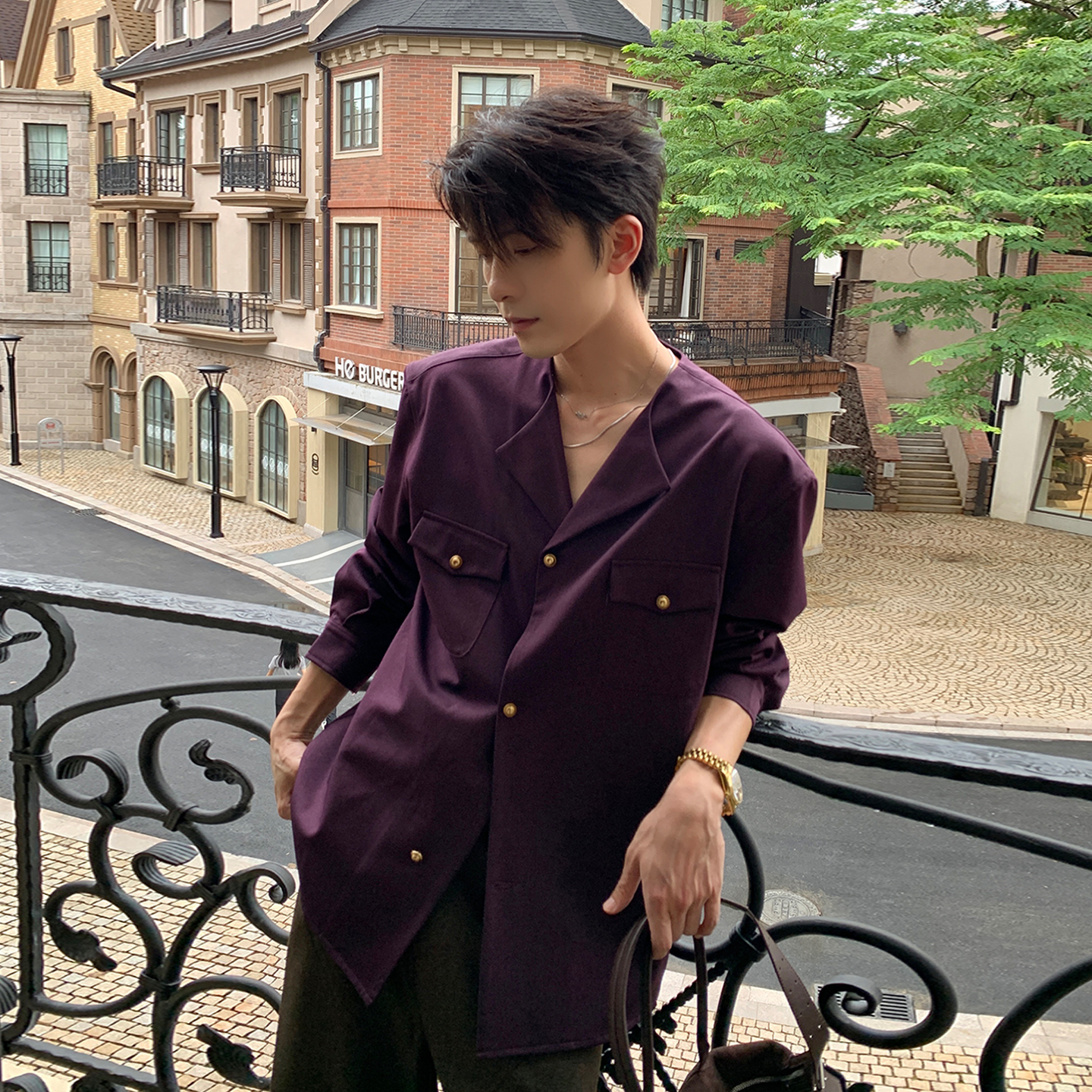 Hualun新中式男装衬衫外套男