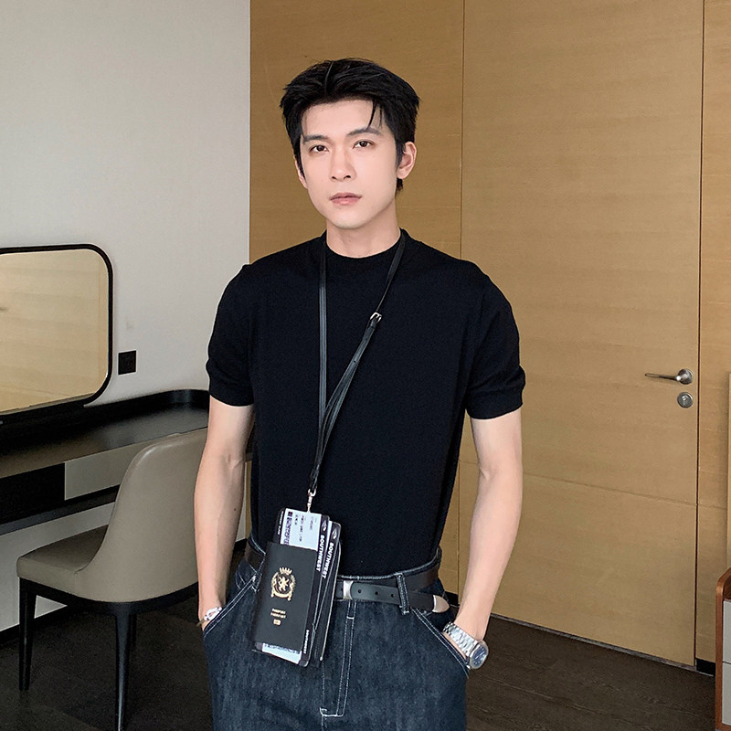 Hualun夏季薄款针织短袖t恤图片