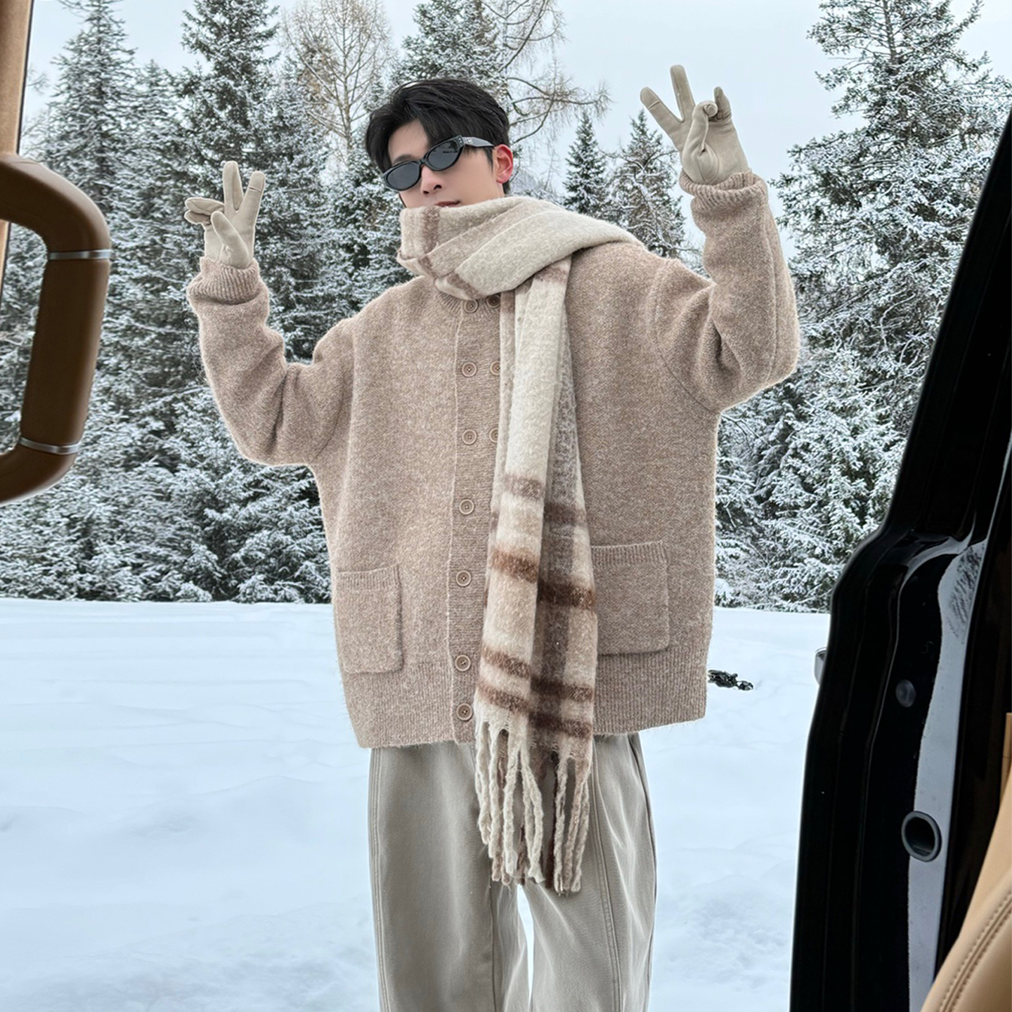 Hualun冬季高克重毛衣男款