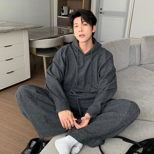 一套搭配 连帽韩版 Hualun男生ootd穿搭一整套运动休闲卫衣套装 男士