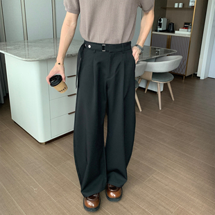 男款 直筒阔腿裤 春夏新款 韩版 宽松高级感西裤 Hualun免烫抗皱休闲裤