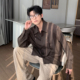 Hualun秋季 男生韩系休闲风宽松翻领上衣 衬衫 简约潮流衬衣时尚 长袖