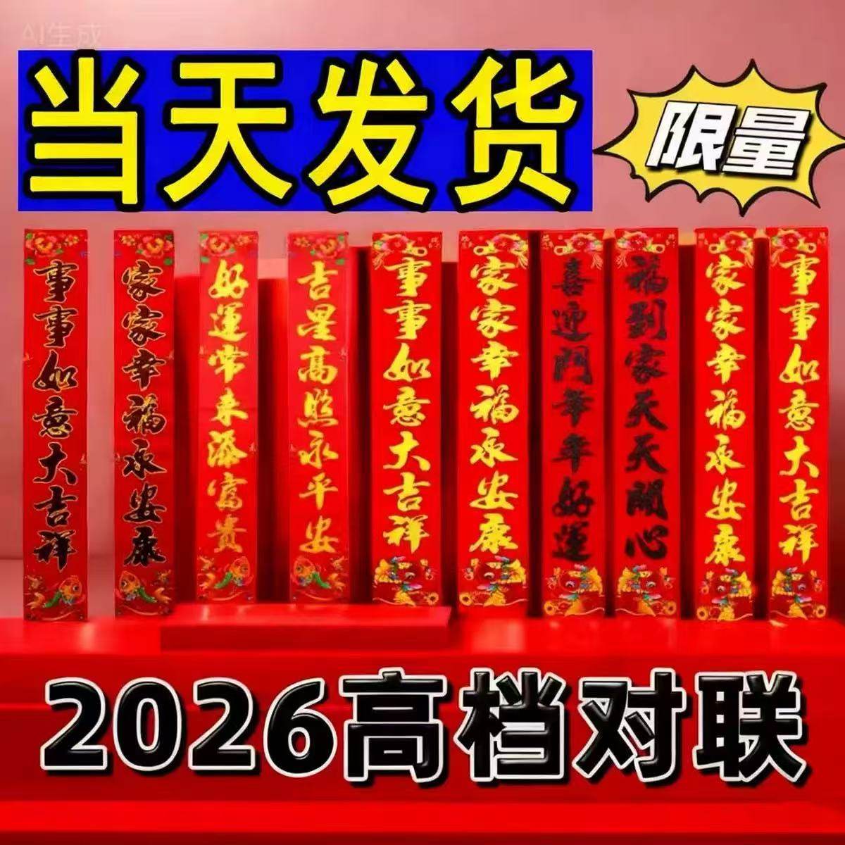 烫金对联新年对联新春大吉金字烫金书法春联家用大门装饰春节过年,节庆用品/礼品,对联,淘宝优惠券,粉丝福利购,淘宝优惠卷