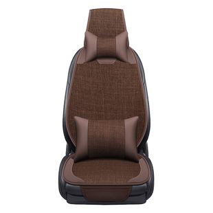 奔驰E300L亚麻汽车坐垫c260l真皮座垫套glcglkglb220gla200座椅套