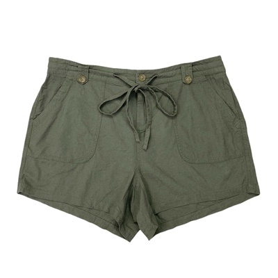 H3146外贸新款宽松透气亚麻女裤夏季休闲纯色胖MM阔腿裤短裤