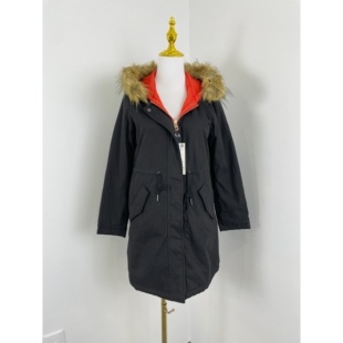 棉服 可双面穿收腰连帽中长款 B1032梭织棉女装 棉衣外套2025新款