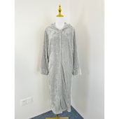 睡袍浴袍 珊瑚绒情侣连帽家居服舒适亲肤拉链长款 冬季 新款