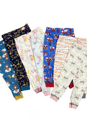 C3061外贸新款可爱印花儿童束口睡裤棉质亲肤婴幼儿童秋裤保暖裤