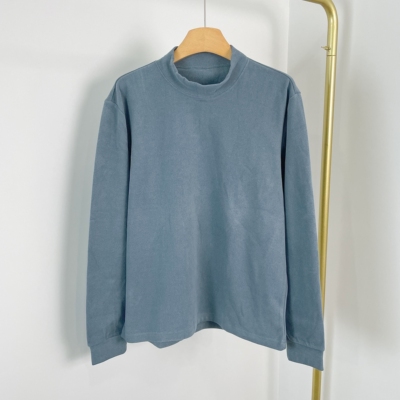 K7001冬季新款双面德绒半高领打底衫男女同款简约纯色保暖套头T恤