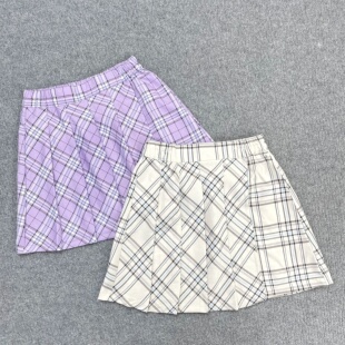 B2207日单新款 儿童格子学院风百褶裙日系JK制服裙中大童短裙