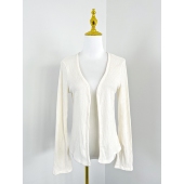 J2092早秋新款 上衣 显瘦简约百搭长袖 女士V领弹力针织开衫 修身