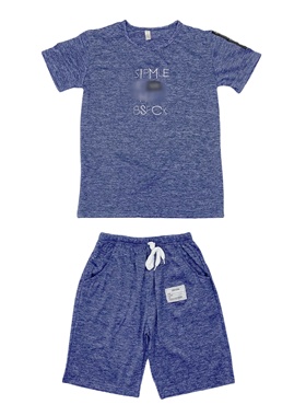 K2114夏季新款字母刺绣短袖T恤+短裤速干两件套男士休闲时尚套装