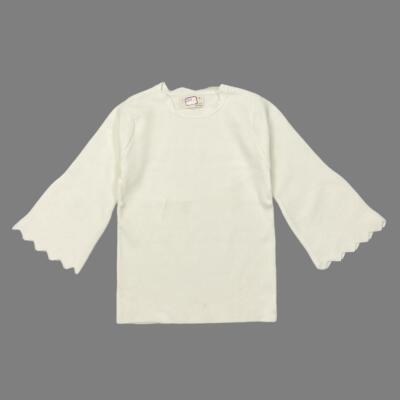 C1010秋季新款女装纯色套头喇叭袖针织衫减龄毛衣修身设计感线衫