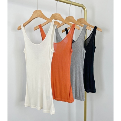 B2208基础款纯色薄款女背心2026早春新款内搭外穿桑蚕丝吊带上衣