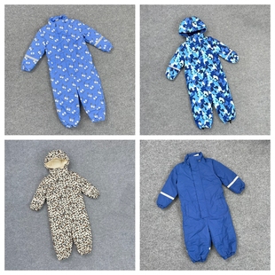 K6052孤品 外贸防寒保暖防风儿童夹棉连体衣男女童户外滑雪服
