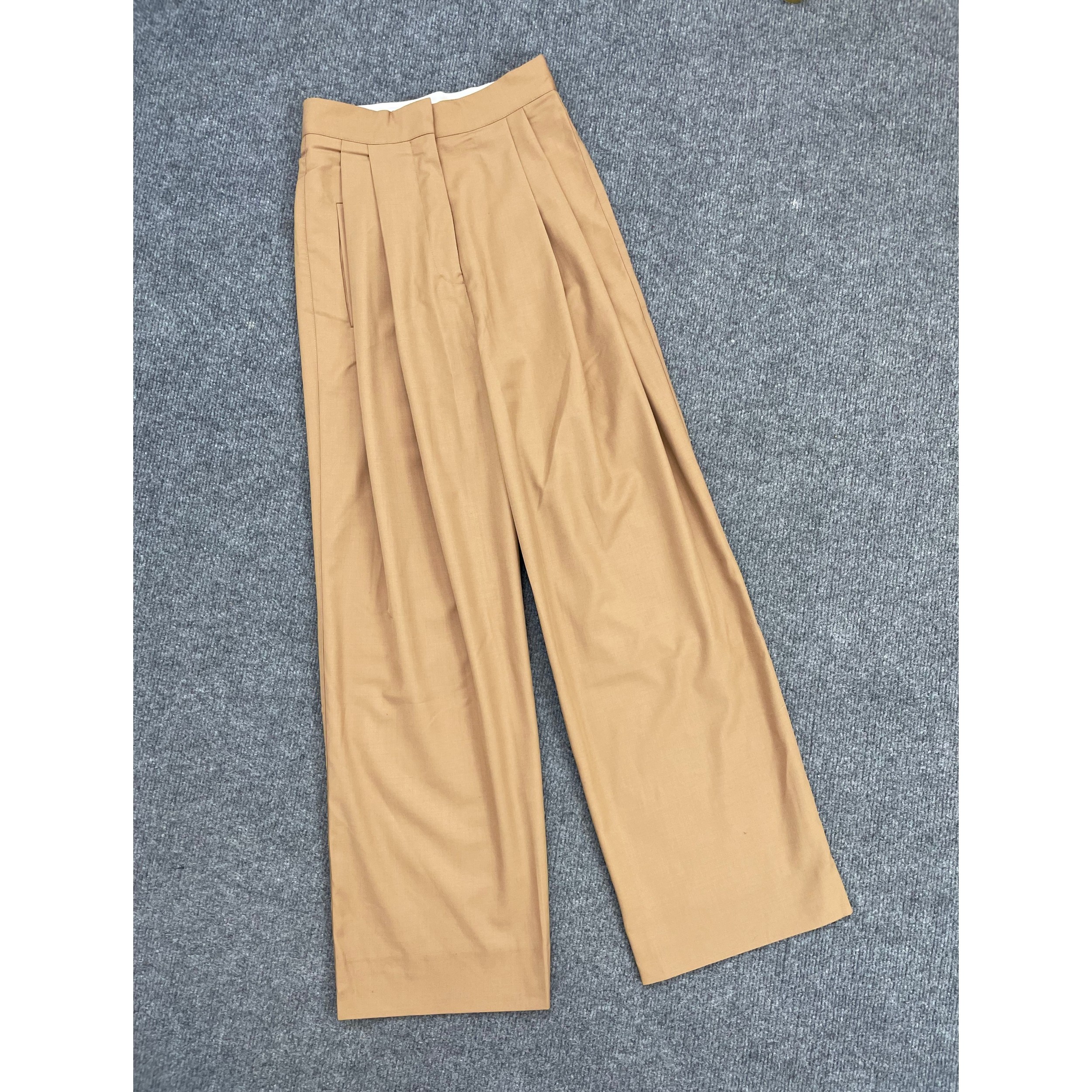 E7121春季新款高腰净色女士休闲裤通勤西装裤宽松时尚直筒裤 - 拾衣外贸出品